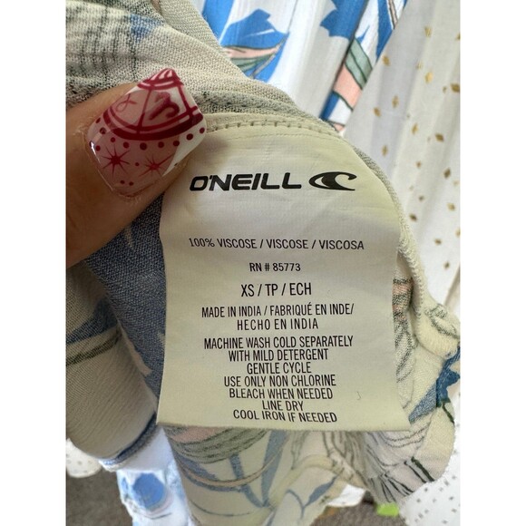 O'Neill Brandi Floral Crinkle Adjustable Racerback Straps Wrap Slip Dress XS - Picture 5 of 5